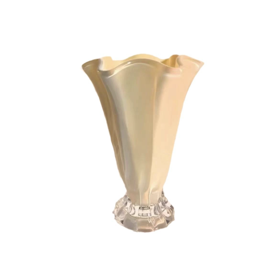 Florero de cristal de pétalos de estilo francés de lujo asequible