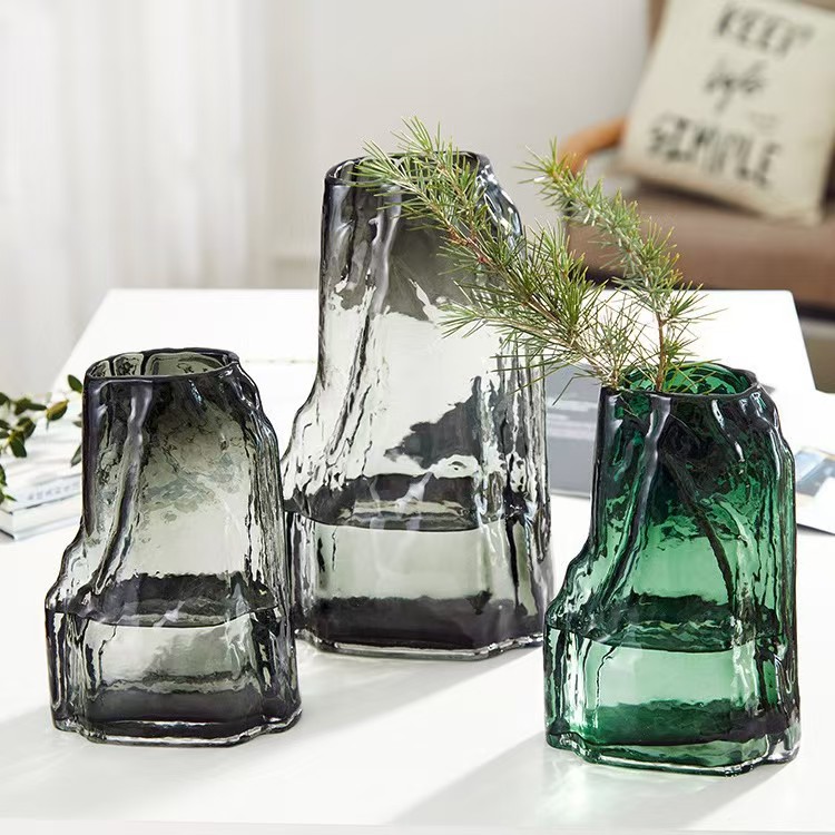 Florero de vidriera de rocalla artificial de estilo chino