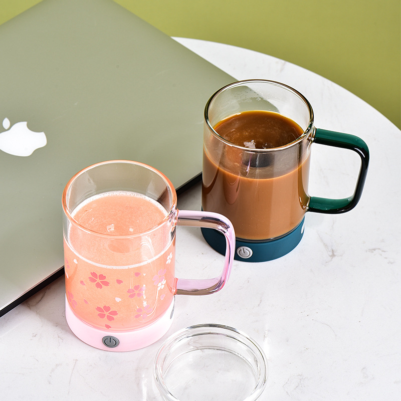 Taza de mezcla y preparación automática magnética de vidrio