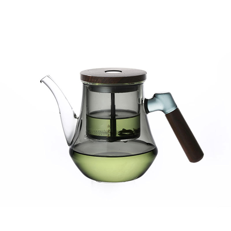 Tetera de vidrio con separador de agua y té y filtro para uso doméstico