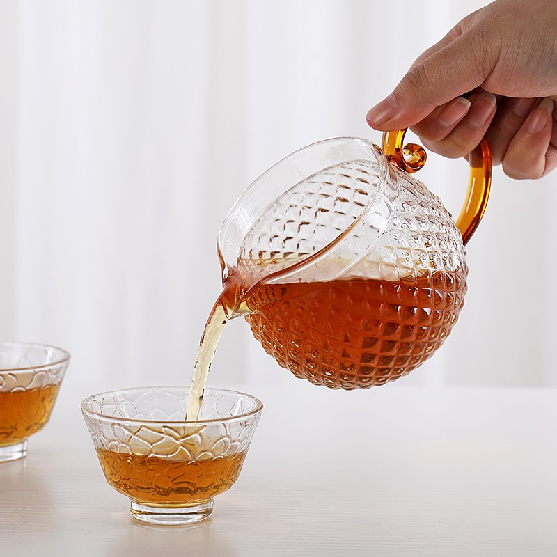 Juego de té de cristal martillado