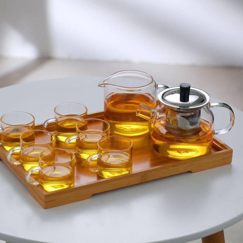 Juego de té de cristal de té saludable