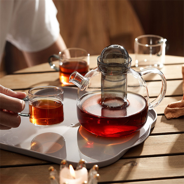 Juego de té de cristal de lujo resistente a altas temperaturas.