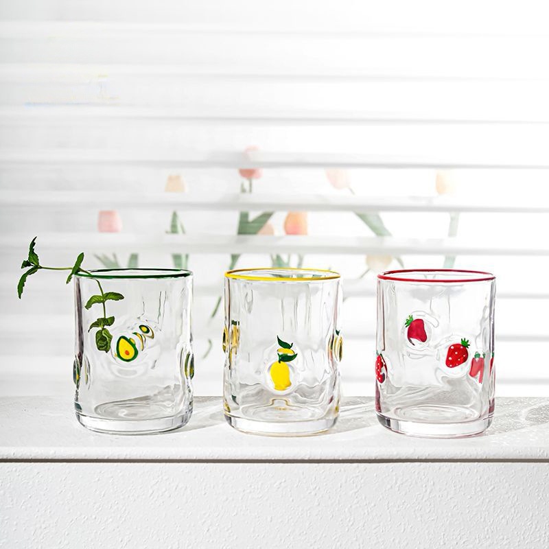 Hogar lindo creative fruit de vidrio taza