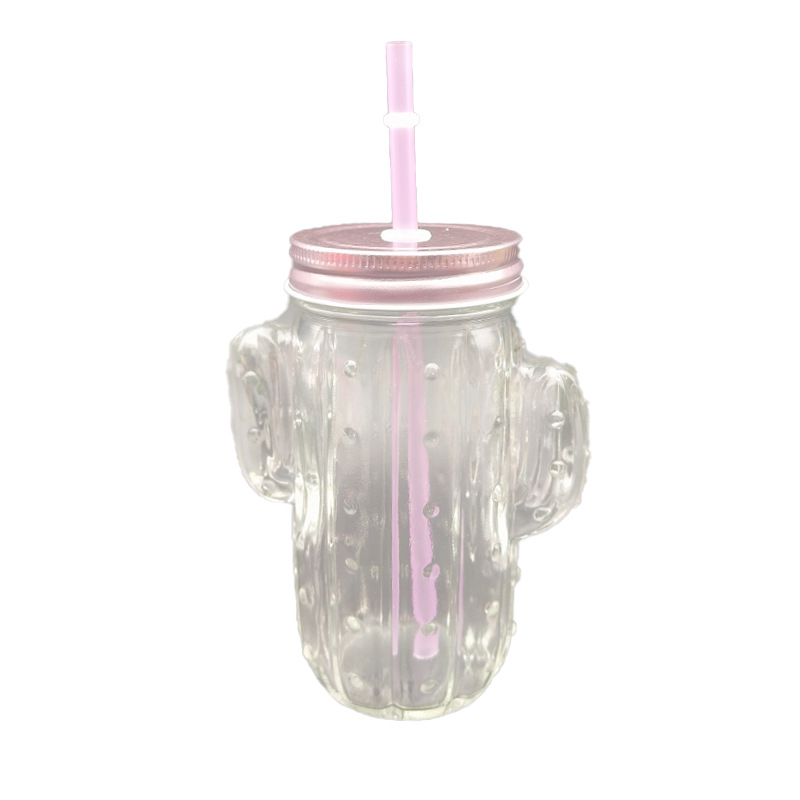 Nueva taza de vidrio transparente creativa con asa